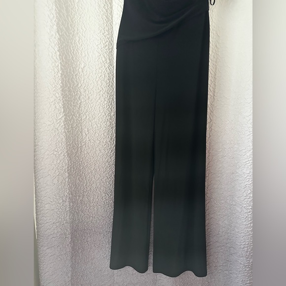 Lauren by Ralph Lauren Wide Leg Jersey Jumpsuit. Color Black. Size 4. - Picture 6 of 8
